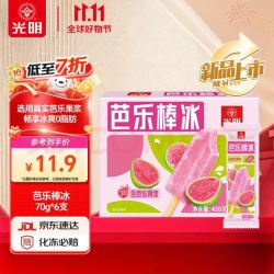 光明 牌芭乐棒冰70g*6支装 冰棍冰激凌冷饮家庭装冰淇淋（买一赠一）