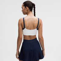 lululemon 丨Straight-Strap 女士直肩带运动内衣 LW2EWDS 白/恣意蓝 M