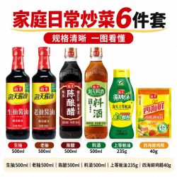 海天 生抽老抽料酒蚝油陈酿醋鸡精组合家用厨房炒菜酱油