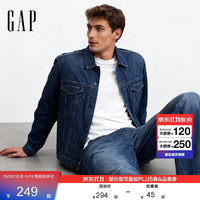 Gap 男装秋季款宽松翻领纯棉水洗牛仔服百搭外套美版722736