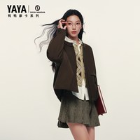 YAYA 厚款羽绒服女2026年新品短款圆领复古F