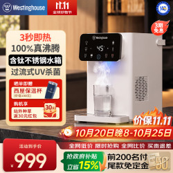 西屋电气 西屋（Westinghouse）即热式饮水机 家用台式桌面小型办公室 电热烧水壶冲泡奶 含钛不锈钢水箱