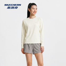 斯凯奇 秋冬保暖 针织上衣女新款抗菌保暖针织长袖T恤衫日常通勤