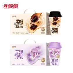 香飘飘 原叶现泡黑糖珍珠奶茶8杯+芋泥厚乳奶茶8杯
