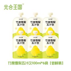 光合王国 竹蔗雪梨五汁饮儿童玉竹水甘蔗雪梨汁果汁解渴饮料四神汤