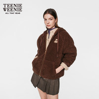 TEENIE WEENIE 仿羊羔毛连帽卫衣 棕色 XS