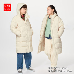 优衣库 儿童高级长款保暖羽绒服
