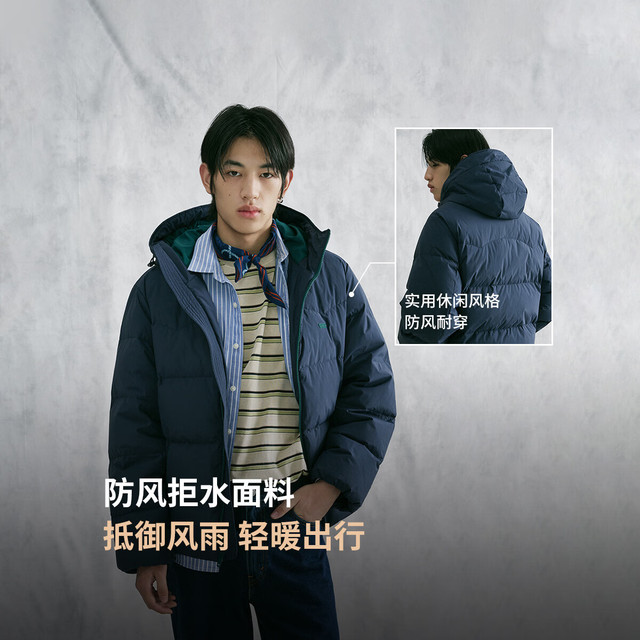 PLUS会员：Levi's 26年秋冬新款情侣款美式复古休闲夹克羽绒服 深蓝色 L