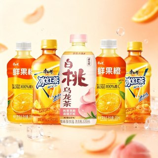 康师傅 冰红茶柠檬水330ml小瓶装白桃乌龙鲜果橙茶饮料饮品