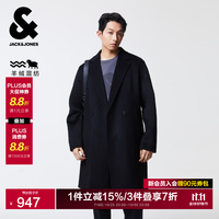 杰克琼斯 杰克·琼斯（JACK&JONES）男装毛呢大衣黑色 常规 M （175）