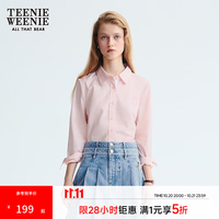 TEENIE WEENIE 小熊女装春秋宽松舒适简约气质设计感长袖衬衫衬衣