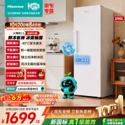 海信 大薄荷新款290升立式冰柜家用变频冷柜小型冰箱冷冻柜一级能效省电移动制冰BD-290E5SLTKD