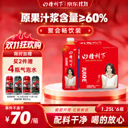 冠芳 山楂树下 山楂果汁果肉饮料 1.25L*6瓶