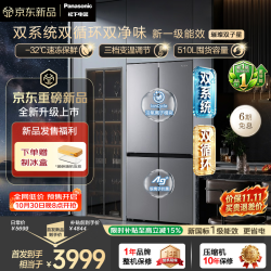 松下 [重磅新品 璀璨双子星】双系统冷藏冷冻双除菌 新一级能效 5