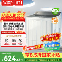 澳柯玛 12kg公斤半自动老式双桶双缸洗衣机  一级能效宿舍家用大容量京东自营 国补AP