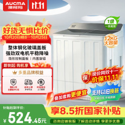澳柯玛 12kg公斤半自动老式双桶双缸洗衣机  一级能效宿舍家用大容量京东自营 国补AP