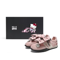 百丽 Hello Kitty合作款童鞋方程式跑道赛车鞋女26新款复古德训鞋