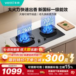 华帝 JZT-i10309 5.2kW天然气双灶燃气灶 可拆卸炉头+可调开孔尺寸