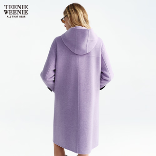 TEENIE WEENIE 小熊牛角扣毛呢大衣 紫色 S
