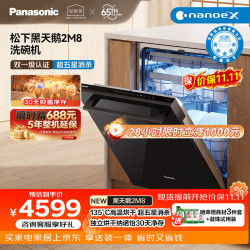 松下 天鹅系列 纳诺怡30天一级储存 嵌入式洗碗机  黑天鹅 150L