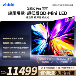 Vidda 发现X Pro 2026款 100英寸 330Hz超高刷极黑低反屏 4224分区QD-Mi