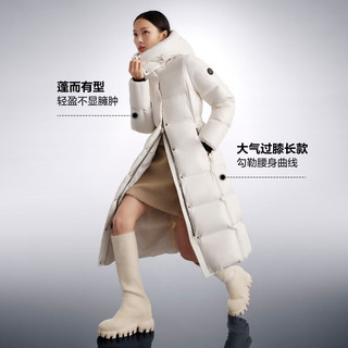 波司登 B260243128 90鹅绒 脱卸帽长款 云上白 L 女士羽绒服