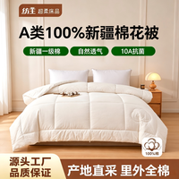 纺王 A类100%新疆棉花被子四季通用纯棉被芯10A级抗菌宿舍单双人春秋被