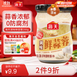 海天 调味鲜蒜蓉200g 火锅油碟 海鲜大咖 凉拌佐餐
