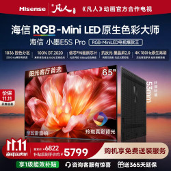 海信 RGB-MiniLED电视小墨E5S Pro 65吋1836分区玲珑真彩背光 信芯