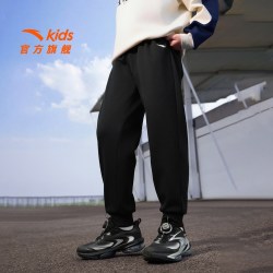 安踏 儿童装2026款男童冬加绒卫衣裤子