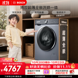 博世 滚筒全自动家用洗衣机10KG 超薄全嵌 蒸汽除菌 深层净洗 智能投放