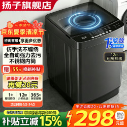 扬子 洗衣机全自动一级能效&波轮大容量洗脱烘一体蓝光2026新款&宿舍出租房 10KG