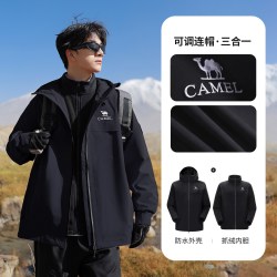 骆驼 防水 户外冲锋衣 抓绒内胆