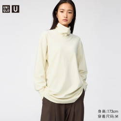 优衣库 两翻领长T恤/长袖女装男装合作款488228 01 乳白色 S