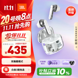 JBL TUNE FLEX 2 小晶豆2代 入耳式真无线主动降噪蓝牙耳机 白色