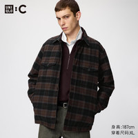 优衣库 衬衫式棉服男装合作款489492 39 棕黑色 L