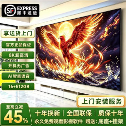 王牌佳电 智慧屏进口全面屏8K电视机55英寸 长93宽54cm旗舰AI网络 质保十年+十年免费换新