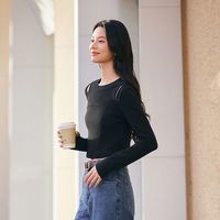 百亿补贴：森马 打底衫女 镂空修身显瘦内搭短款