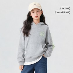 优贝宜 女童卫衣连帽春秋季儿童长袖上衣宝宝中大童女孩假两件衣服