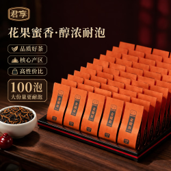 君享 金骏眉红茶 福建武夷红茶 浓香蜜香型独立小袋锁鲜100袋*5g口粮茶