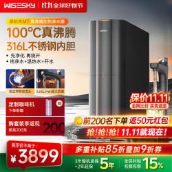 韦思卡尔 厨下加热净水器黑积木hot等效2500G温水大流量家用大通量热水净水器净热一体厨下净水器