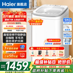 海尔 新品5公斤波轮洗衣机全自动DD直驱 5kg迷你洗衣机B388白色波轮柔护内筒+电离除菌