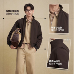 波司登 复古风系列 90绒 男款飞行员夹克羽绒服 B260135347