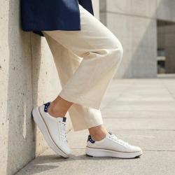 COLE HAAN 女休闲鞋春秋季牛皮革低帮经典小白鞋女厚底耐磨舒适运动休闲板鞋
