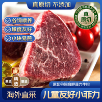 京东超市 海外直采 原切草饲菲力牛排 牛里脊 牛柳 500g （内含3-4片） 原切草饲牛菲力500g
