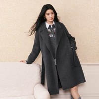 秋水伊人 100%绵羊毛休闲毛呢外套2026年冬季新款女翻领大衣