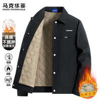 马克华菲 秋冬季夹棉夹克男2026商务潮牌翻领秋装上衣外套 M 黑色夹棉款