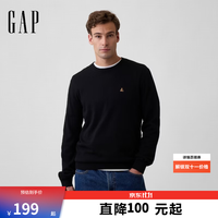 Gap 001179750 小熊刺绣 黑色 M 男士针织衫