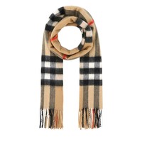 BURBERRY 冬季羊绒围巾格纹围脖两用披肩节日礼物