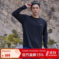 mont·bell 长袖t恤男户外春夏速干透气轻便纯色简约百搭上衣 1114688 BK黑色 M